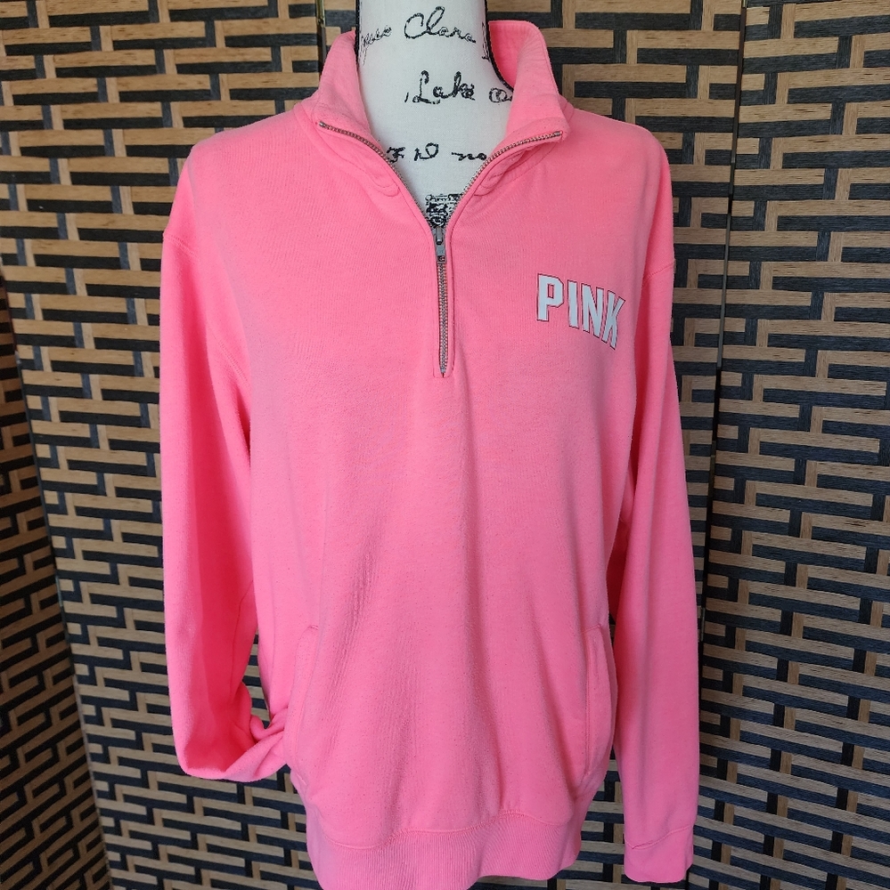 VS PINK Vintage Half Zip Baggy Sweztshirt Sz: M